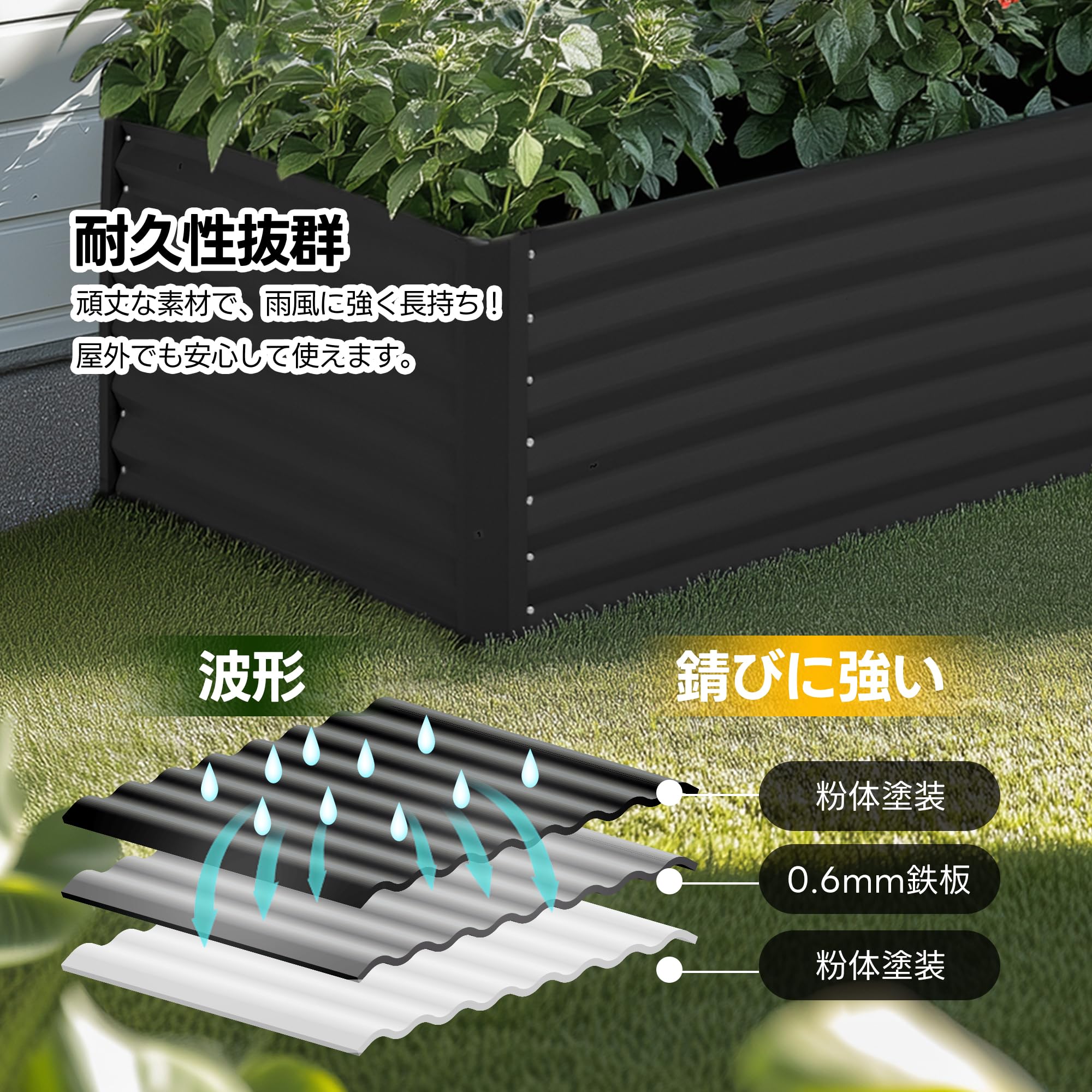 Amazon.co.jp: レイズドガーデンベッド スチール 粉体塗装